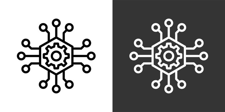 Technology Black And White Multiple Style Icon Set Collection Pack Vector Illustration 