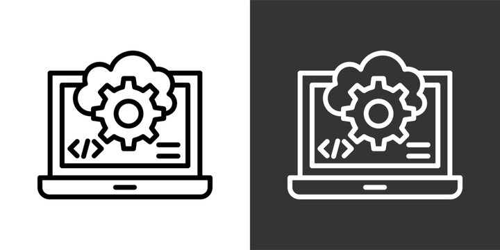 Api Black And White Multiple Style Icon Set Collection Pack Vector Illustration 