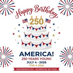 Obraz premium American independence day 250 years celebration poster