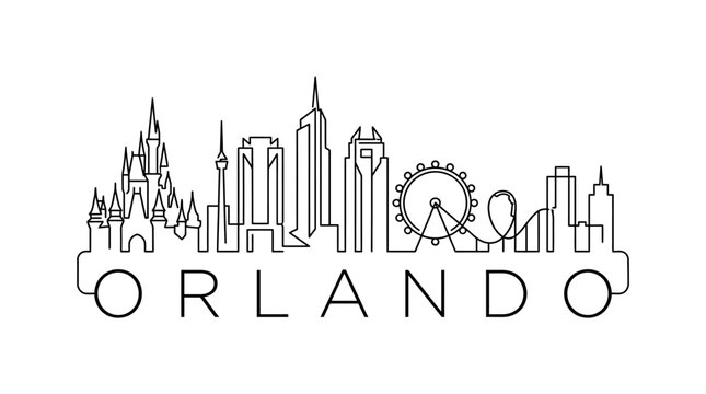 Orlando Skyline Outline: Modern Cityscape Illustration