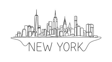 Fototapeta premium Minimalist New York City Skyline Illustration