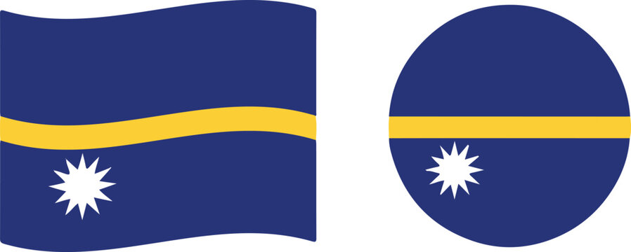Nauru flag, official colors and correct proportion vector illustration