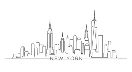 Obraz premium New York City Skyline - Minimalist Line Art