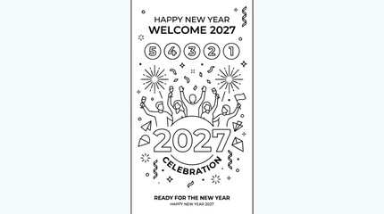 New Year Celebration 2027 with Countdown and Cheers © Panhot