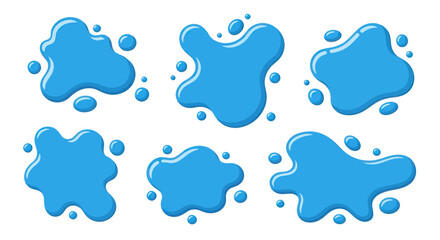 Fototapeta premium Blue Liquid Splashes and Drops Falling.