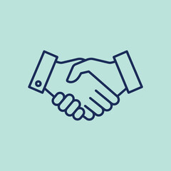 Obraz premium A simple line art illustration of a professional business handshake