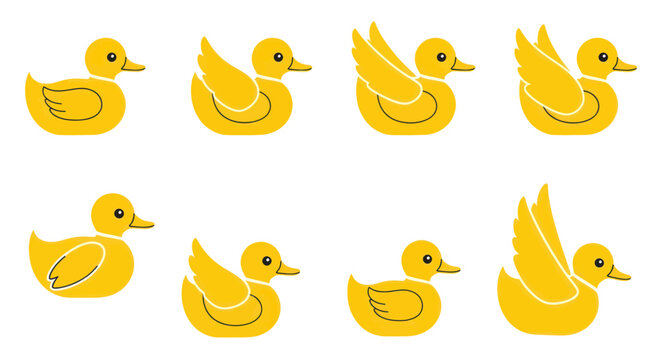 Group of yellow rubber ducks.