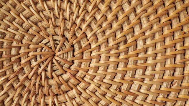 Circular rattan woven texture looping background