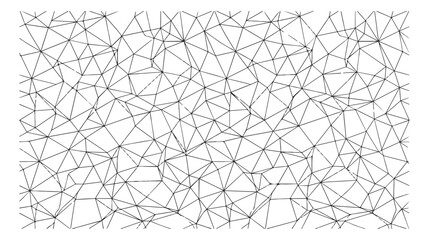 Abstract geometric plexus background, black and white polygonal mesh vector, minimalist low poly network pattern for technology and science © Farah-Studio