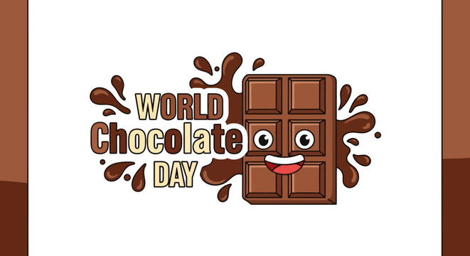 Playful chocolate bar celebrating World Chocolate Day