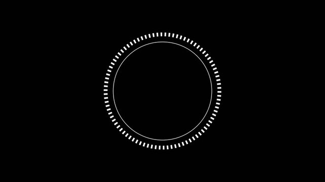 White circular hud element for futuristic technology interface design and animations