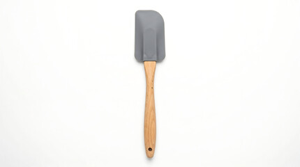 Fototapeta premium Grey silicone spatula with natural wooden handle