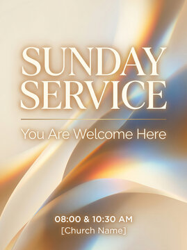 church welcome service announcement flyer.