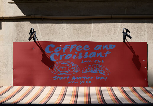 Mockup of Barcelona storefront Sign
