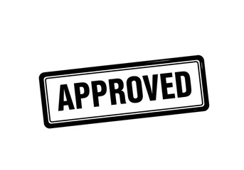 Obraz premium White outline approved stamp on a dark background, for official documentation, and control verification, symbols for business isolated on a transparent background