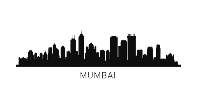 Mumbai Skyline Silhouette Graphic: Cityscape Vector