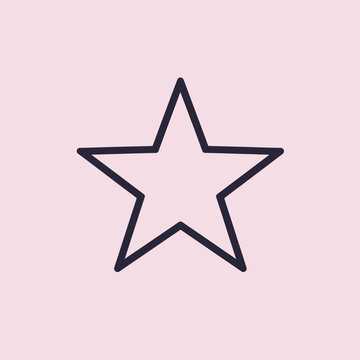 A simple dark outline of a five pointed star on pink
