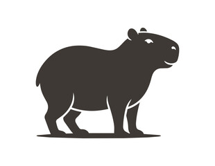 Fototapeta premium Stylized Silhouette of a Capybara Standing Proudly.