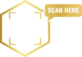 Golden Scan Here QR Code Frame