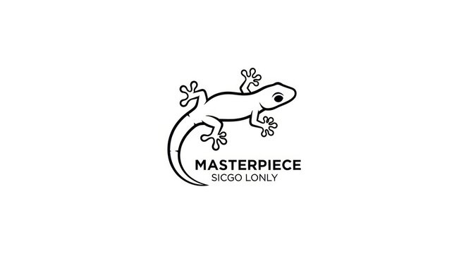 Artistic gecko lizard line art logo