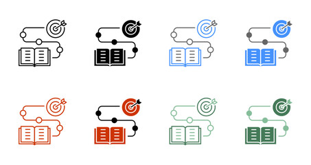 Fototapeta premium Milestone Achievement and Learning Path Roadmap Icon Vector Illustration Editable