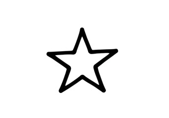 Obraz premium Simple white outline star shape for decorative and festive holiday decorations and creative digital projects and isolated on a transparent background