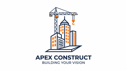 Fototapeta premium Apex Construct Building Your Vision - A Professional Construction Company Logo