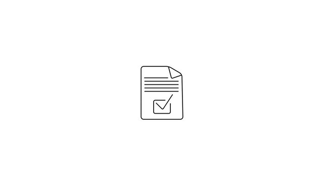 Send button with document and check-mark on black background.Check mark icon with document.