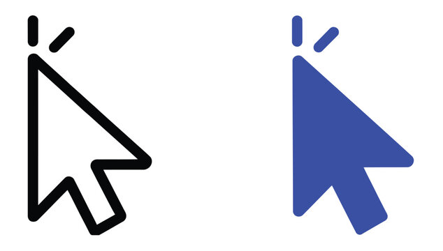 Pointer cursor and computer mouse icon set clean vector symbols for UI navigation apps and web interface design