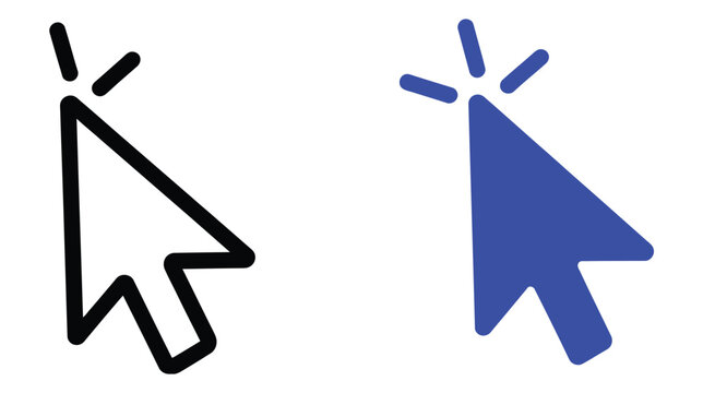 Minimal cursor and mouse pointer icon collection for web UI navigation app controls and digital interaction design