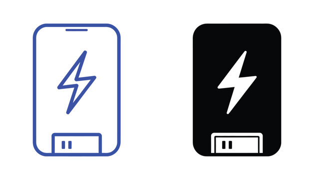 Power bank icon collection vector design pack representing portable charging energy storage and mobile device power solutions