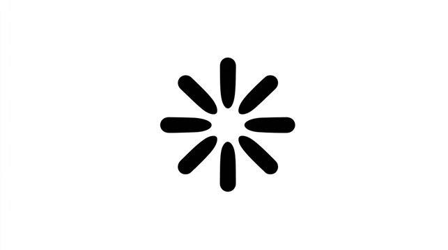 Stylized circular graphic element represents processing or waiting status