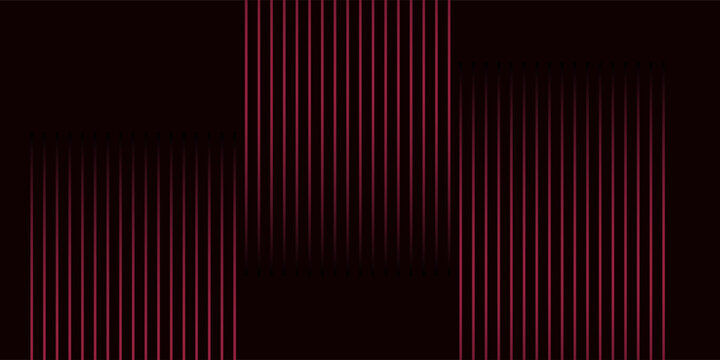 Abstract black background with red vertical lines. Modern vector illustration of dark geometric striped pattern with dynamic fading gradient effect.