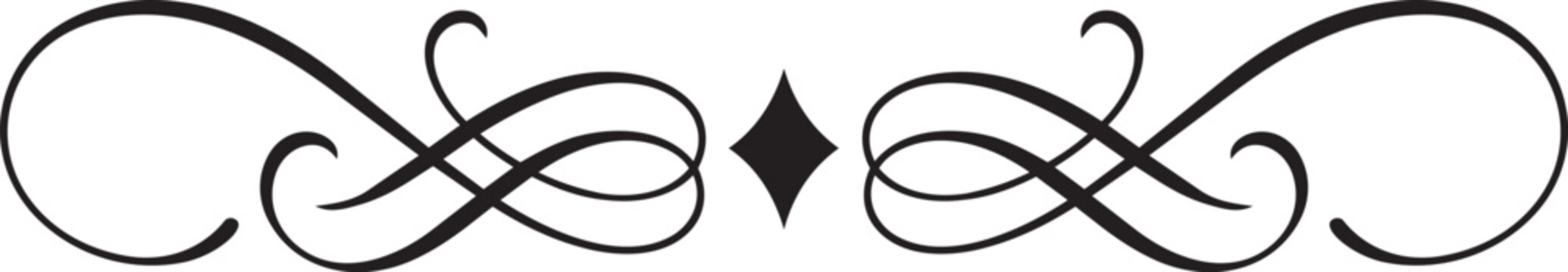 Vintage decorative flourish border element