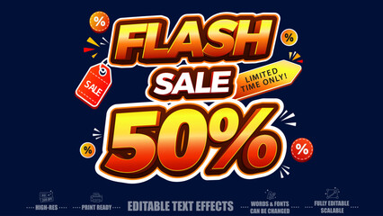Obraz premium Flash sale editable text effects - marketplace advertising
