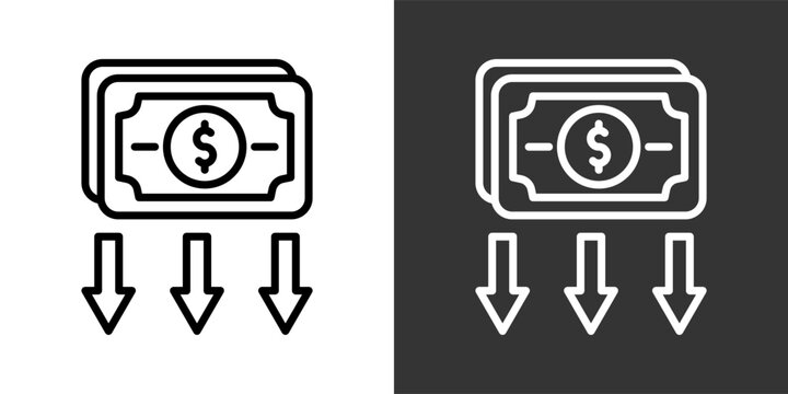 Recession Black And White Multiple Style Icon Set Collection Pack Vector Illustration 