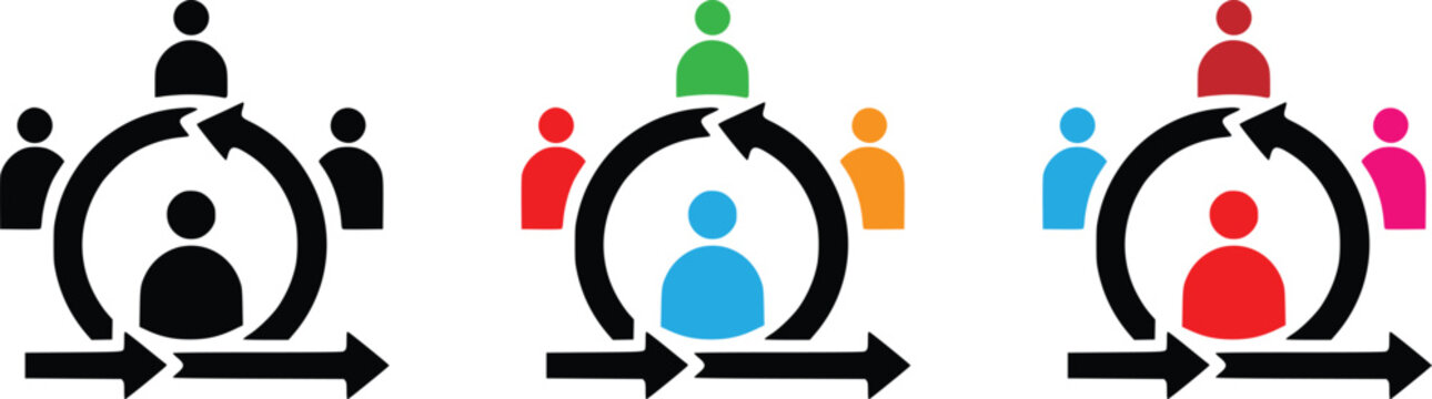 Agile scrum methodology icon set for project management teamwork vector
