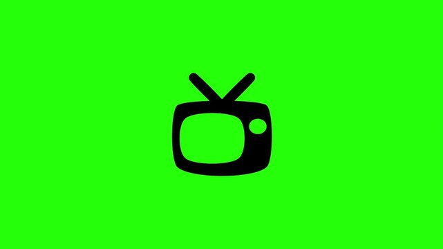 4K motion clip of an old antique cathode ray tube television set cabinet box with dual antenna wires bouncing. Playful popup transition element for media history topic.