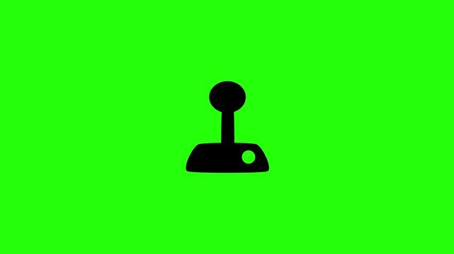 Beautiful 4K video of a classic retro arcade joystick control stick console lever bouncing fluidly. Lively popup asset ideal for old school video game tournament broadcast.