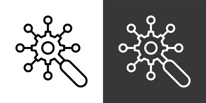 Root Cause Black And White Multiple Style Icon Set Collection Pack Vector Illustration 