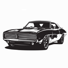 Naklejka premium Retro Luxury Car Vector Illustration Isolated On White Background