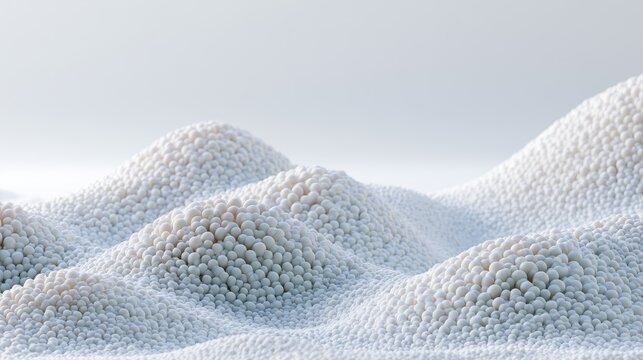White, textured hills form abstract, undulating landscape