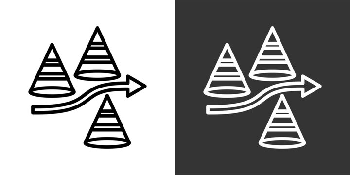 Obstacle Black And White Multiple Style Icon Set Collection Pack Vector Illustration 