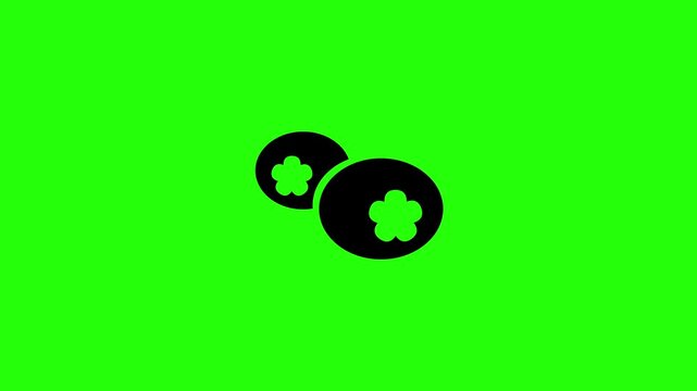 Professional 4K footage of a fresh double blueberry berry fruit cluster outline bouncing. Perfect popup graphic for bakery dessert menu design screens