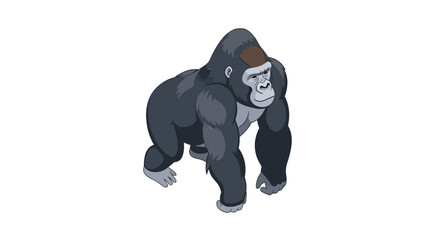 Powerful silverback gorilla in side profile view © alfi