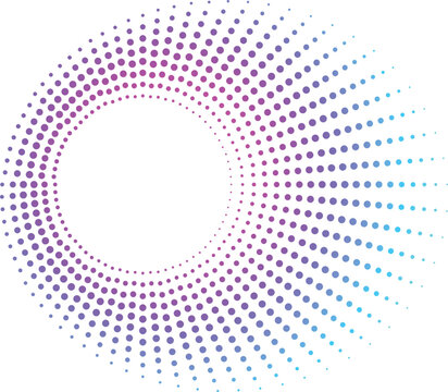 Abstract halftone vector equalizer audio sound background with circular dot pattern colorful digital circles and light textured abstract design
