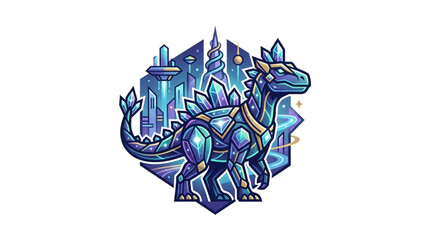 Futuristic Dinosaur Stegosaurus Mechanical Robot Creature. © Ahmad