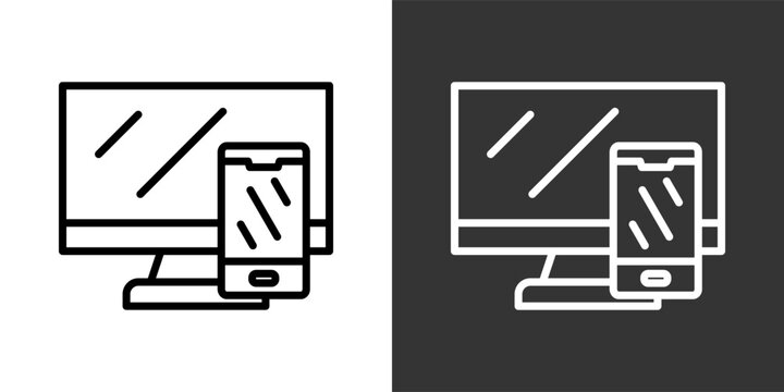 Adaptive Tech Black And White Multiple Style Icon Set Collection Pack Vector Illustration 