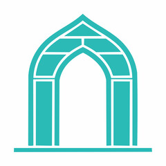 Fototapeta premium Teal Gothic Archway Icon