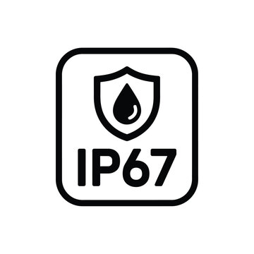 ip67 protection rating icon on white background shield waterproof dustproof
